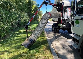 vac truck hose view from front