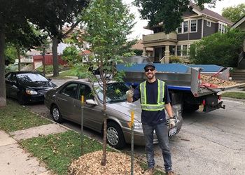 Stewart with planted lilac